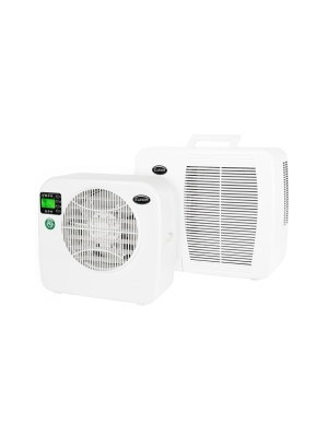 Split air conditioner for caravans, campers and holiday homes.