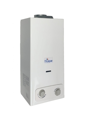 6 liters per minute propane gas water heater with battery ignition. Gas pressure: 30-37 mbar