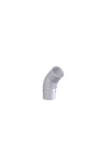 Alu folded elbow 45 degrees 130 mm for TTulpe Indoor B-14 NEN-7203 blanc | Propanegaswaterheaters.com